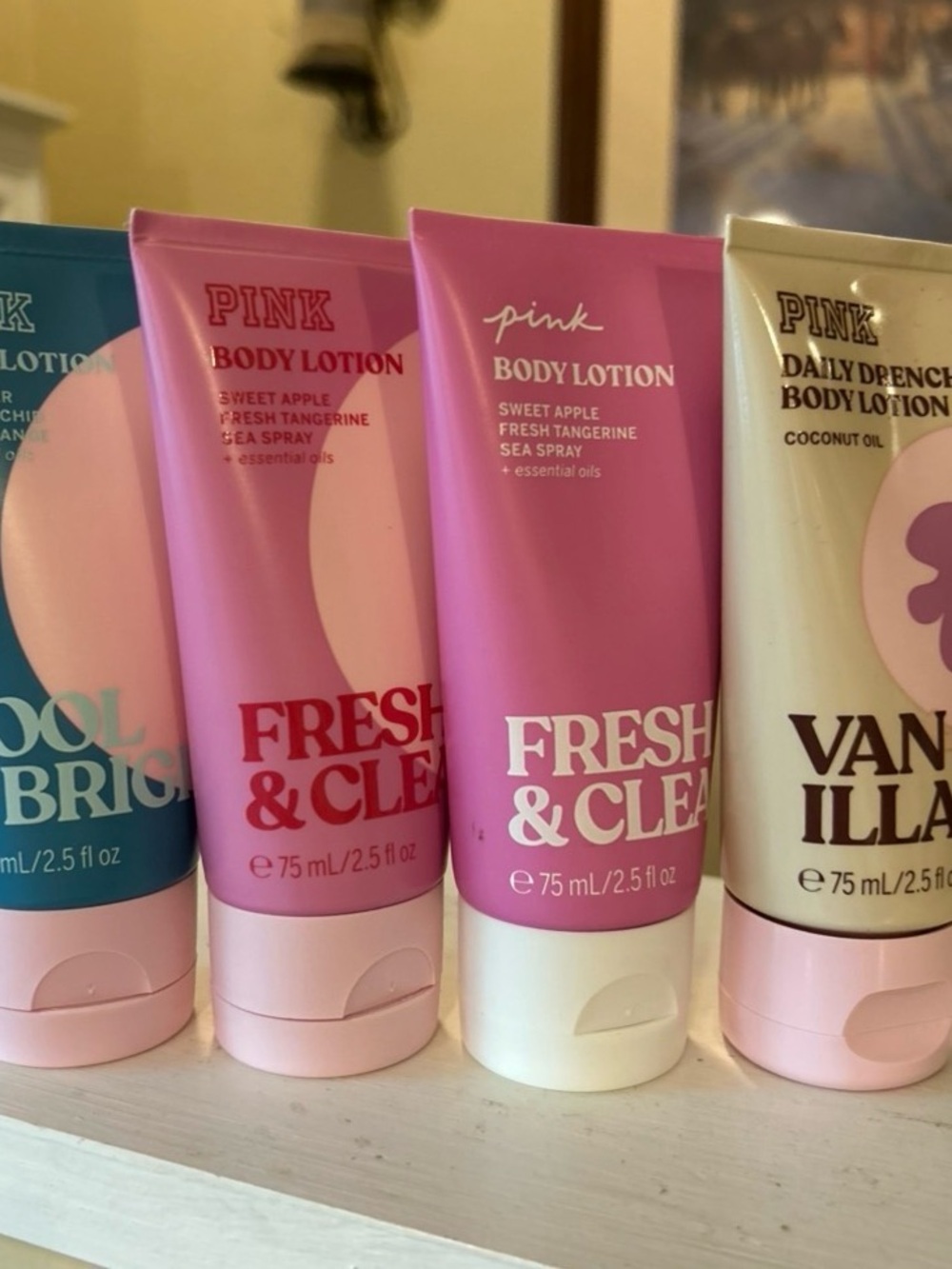 PINK Victoria's Secret Fresh & Clean Pink Body Lotion set of four.